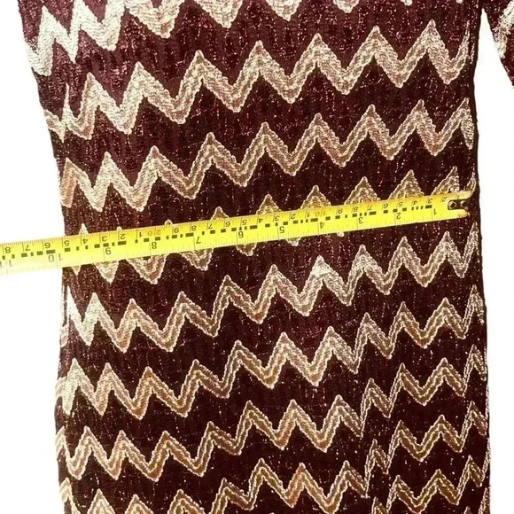 Connected Apparel Women's Metallic Chevron Dress - Picture 8 of 13